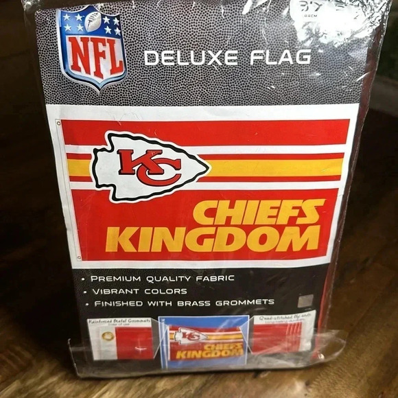 NWT NFL Kansas City Chiefs Chiefs Kingdom Premium Flag/Banner 3x5 - Picture 3 of 5